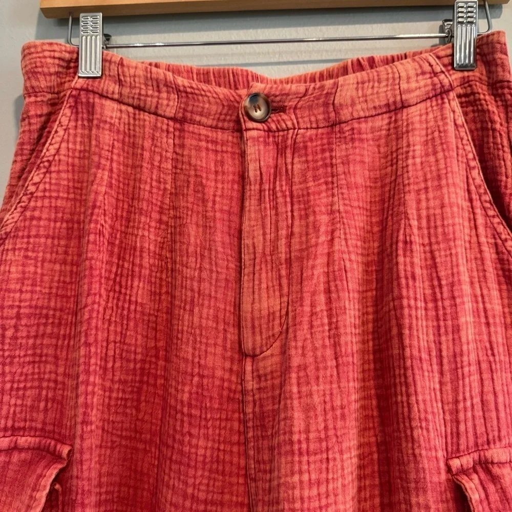 Oli & Hali Cargo Jogger Pants Cotton Gauze Boho Lagenlook S